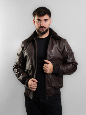 Giubbino in Pelle da Uomo Schott Aviator – Stile Vintage e Carattere Autentico